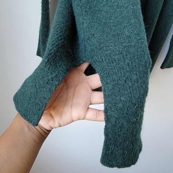 Madewell Merino Blend Walker Open Front Cardigan Green Forest Size Small - Picture 10 of 12